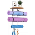 Wood Wall Mount Yoga Mat Rack