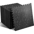 0.56'' Thick 96 Sq Ft Rubber Top Gym Flooring for Home Gym