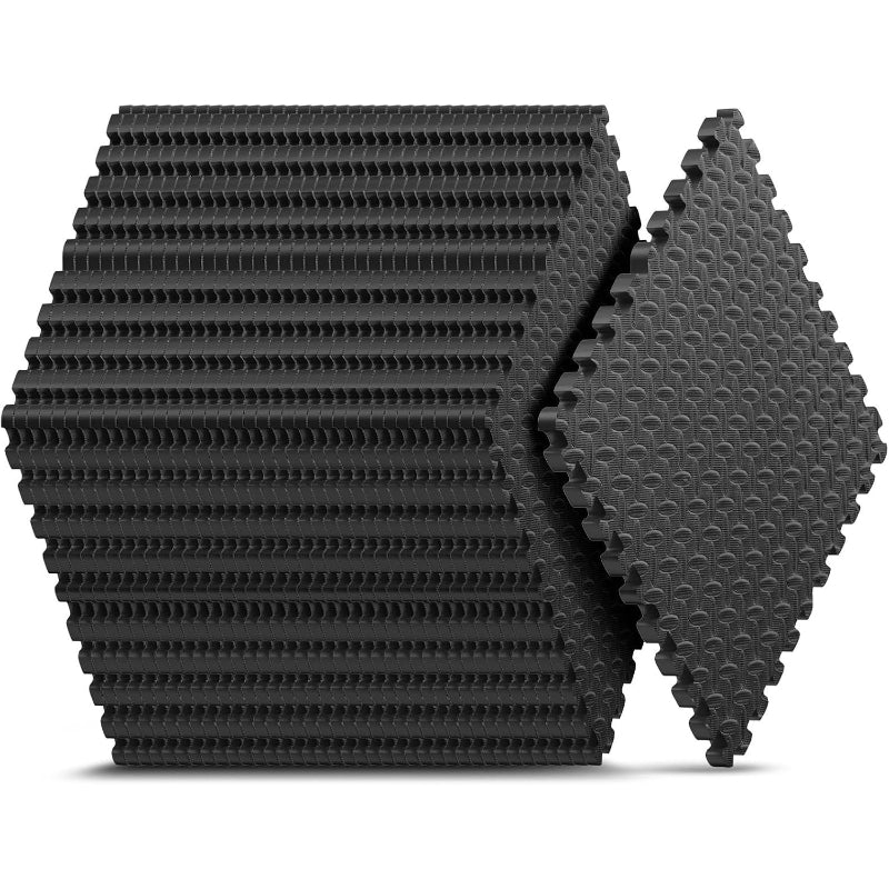 Black EVA Interlocking Gym Puzzle Mats
