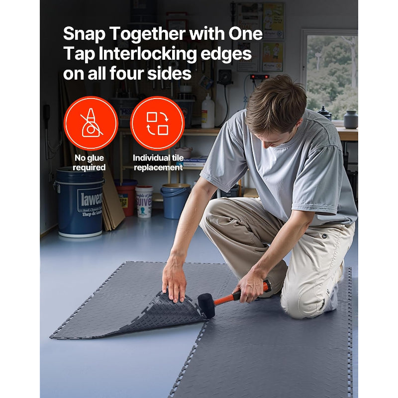 Graphite Gray Interlocking Garage Floor Tiles