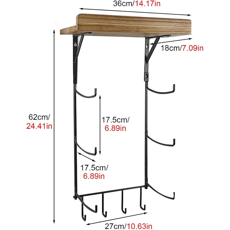 Wood Wall Mount Yoga Mat Rack