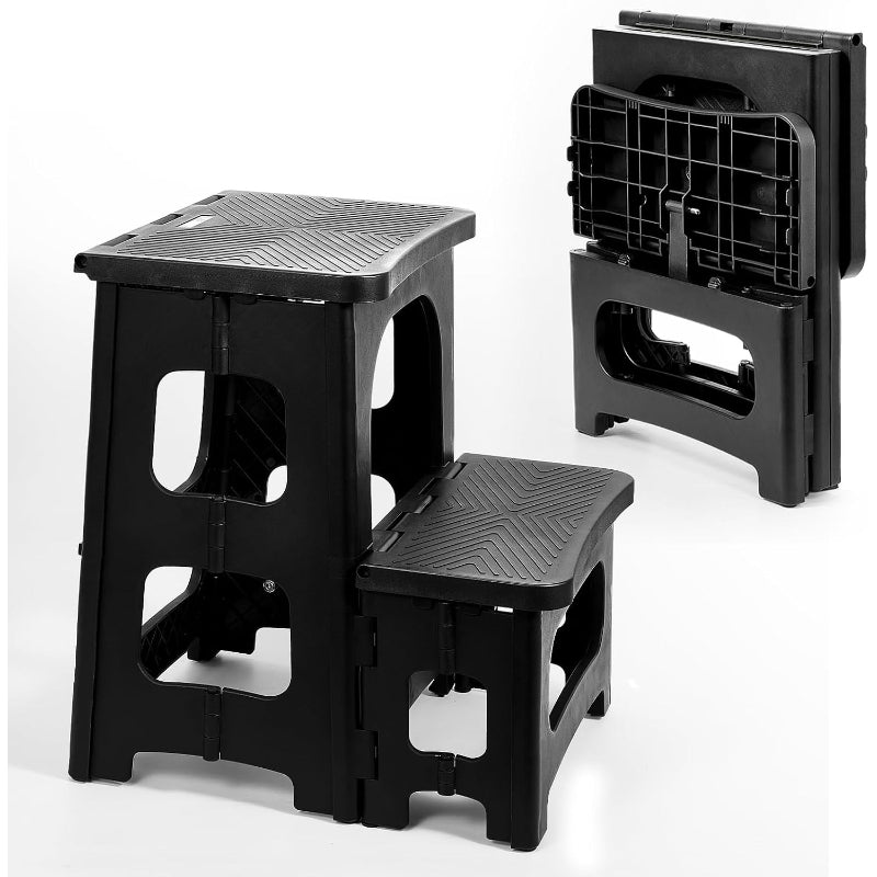 Black Plastic Foldable Step Stool