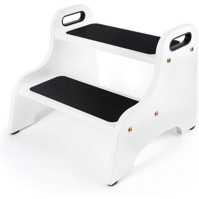 White Wooden 2 Step Stool