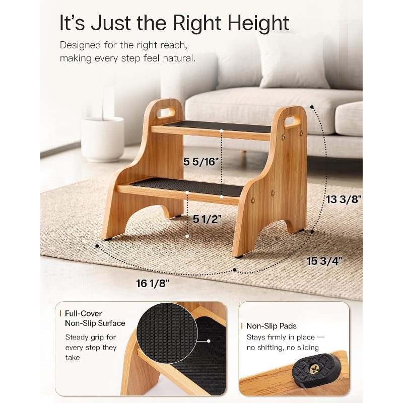Natural Wooden Toddler Step Stool