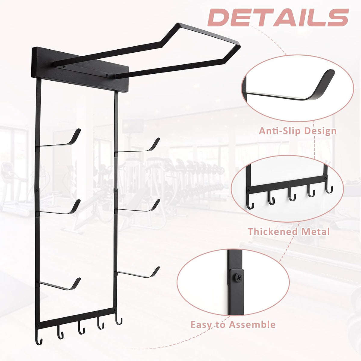 Wall Yoga Mat & Ball Storage Rack