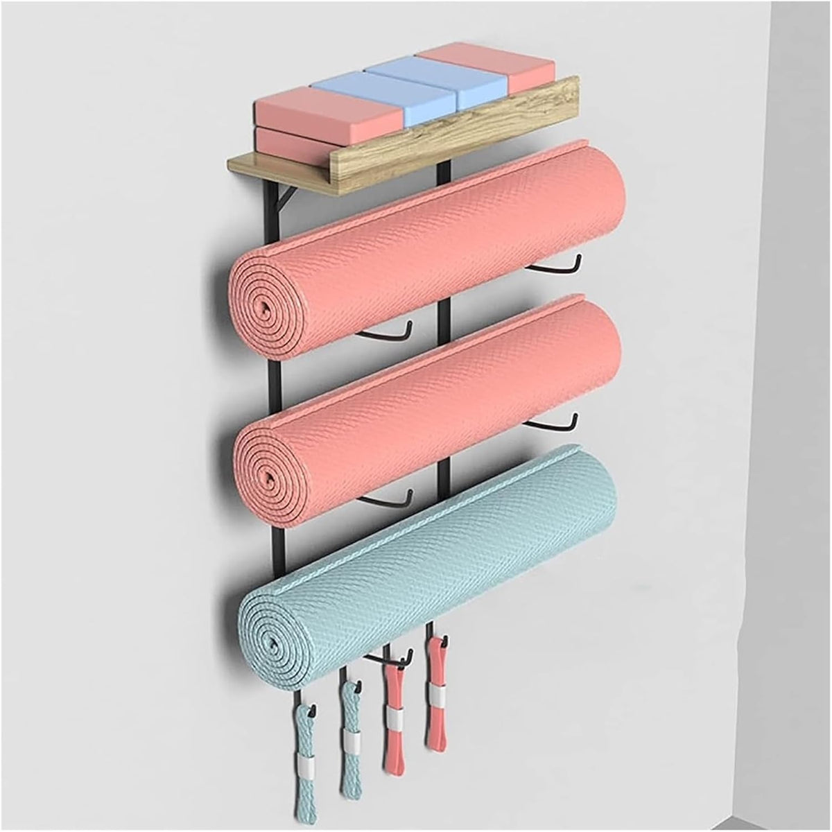 Wall Mount Yoga Mat Storage Rack