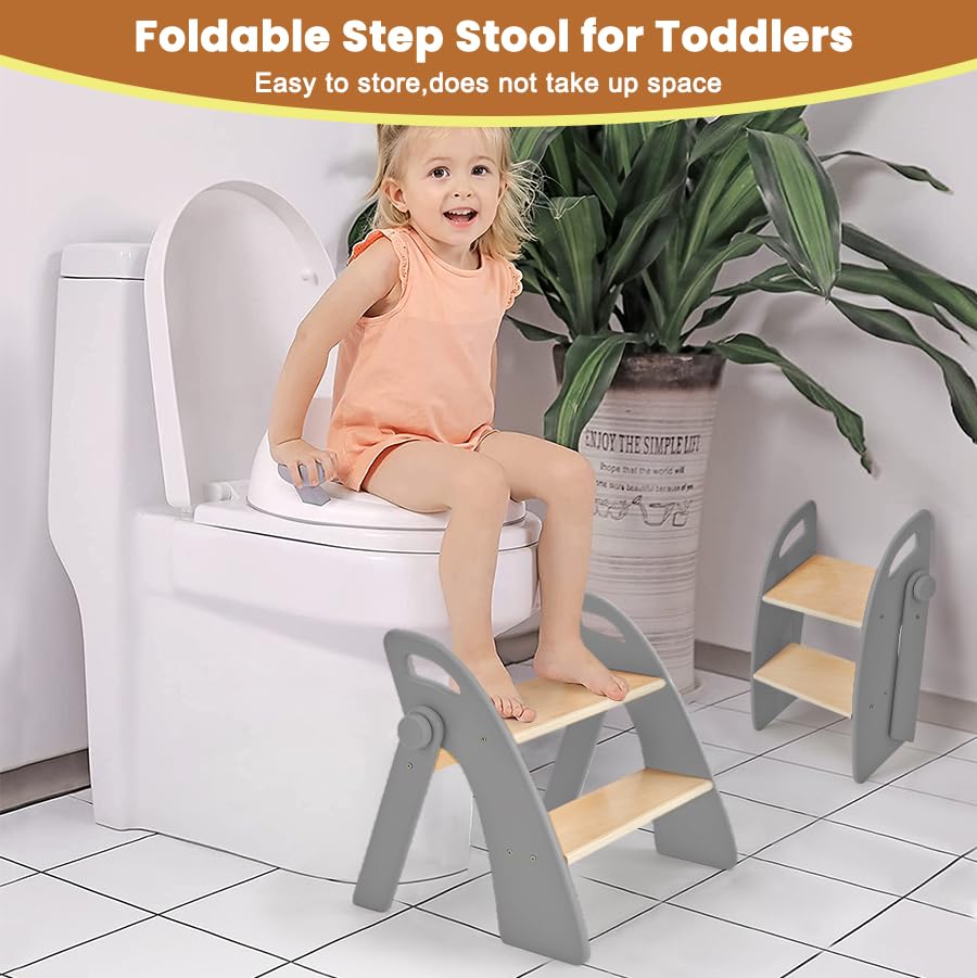 Bamboo Toddler Foldable Step Stool