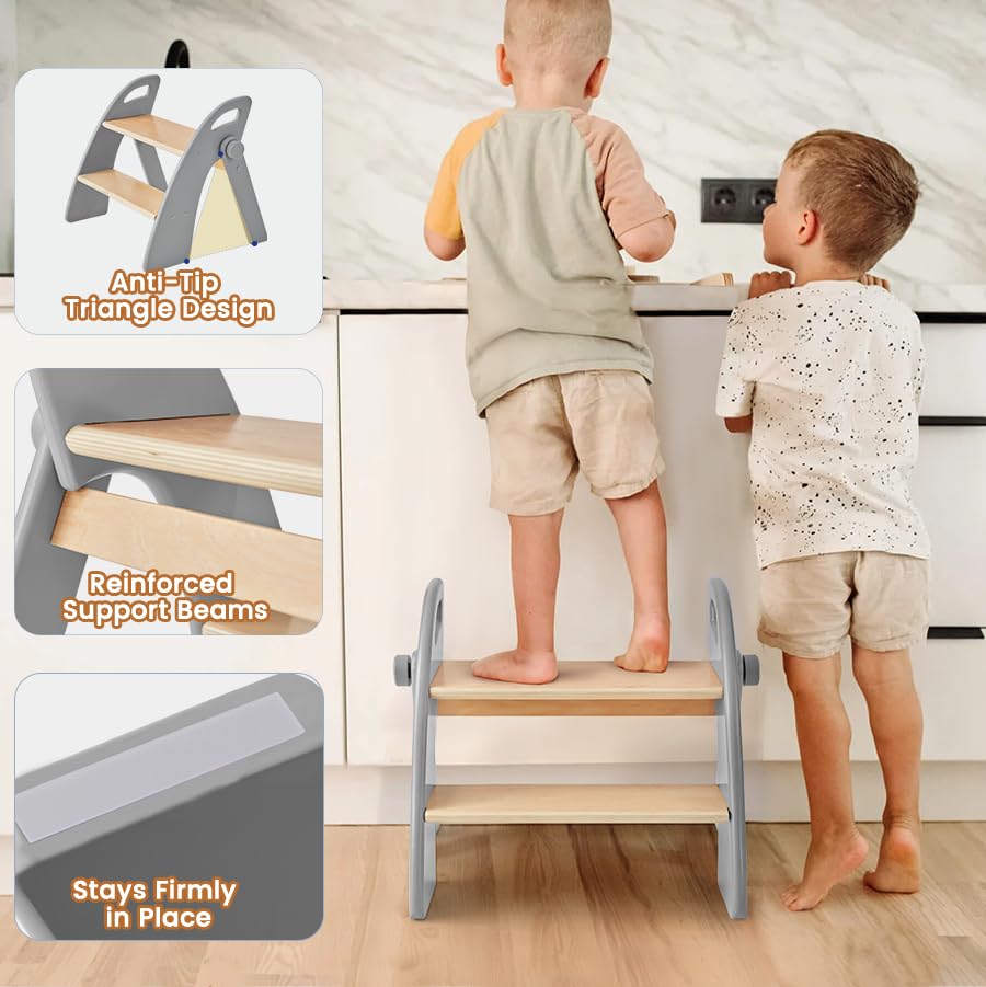 Bamboo Toddler Foldable Step Stool