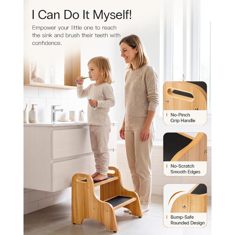 Natural Wooden Toddler Step Stool