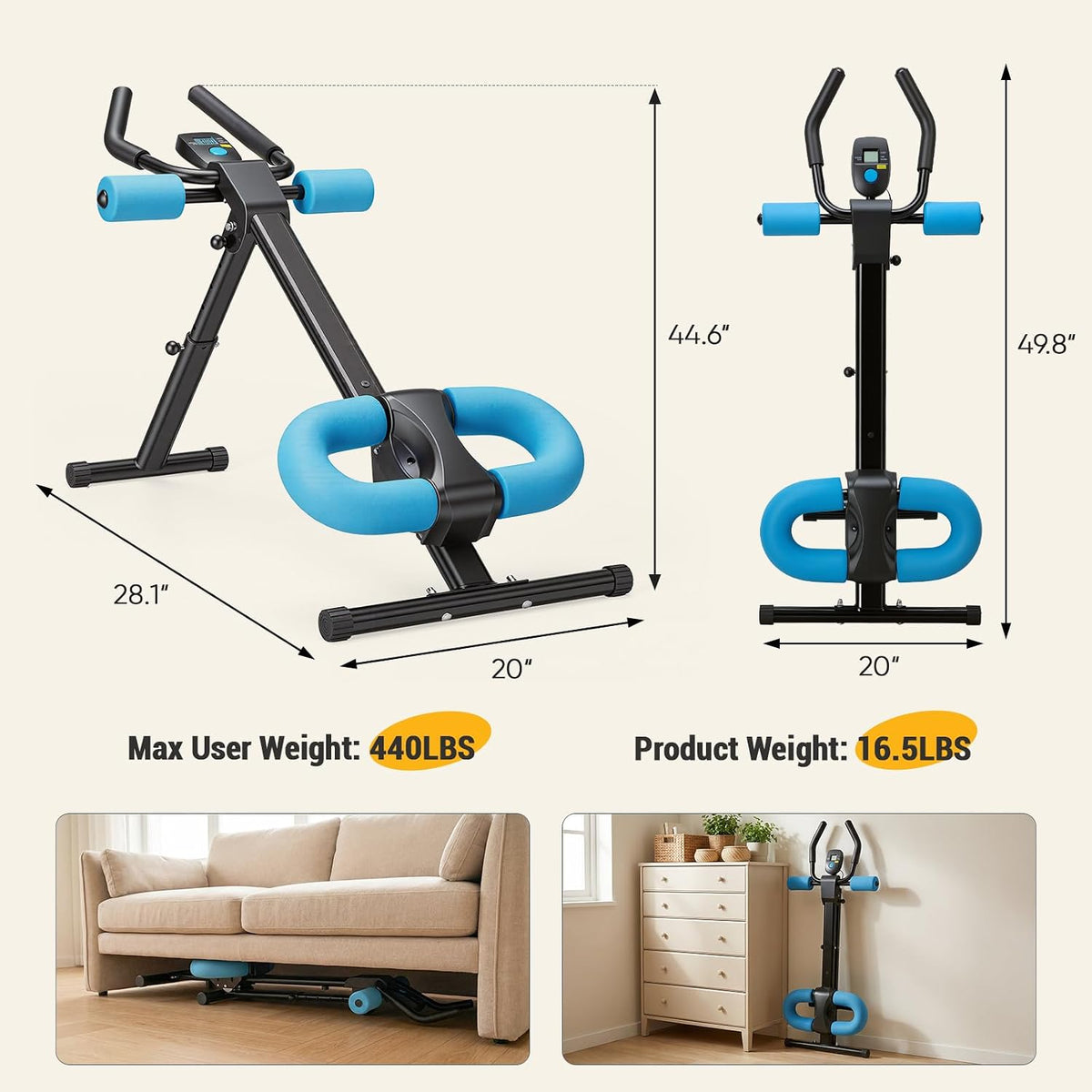Adjustable Foldable Ab Trainer Machine
