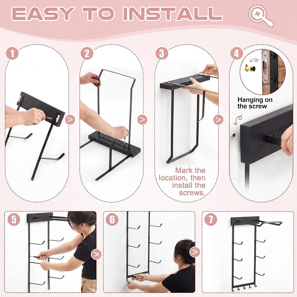Wall Yoga Mat & Ball Storage Rack