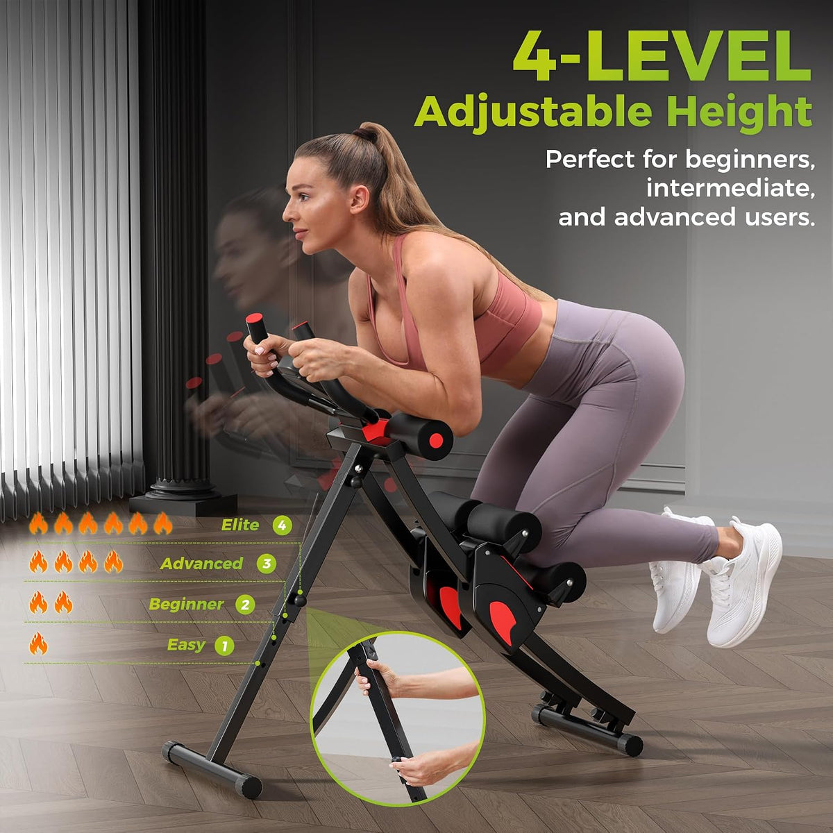 Foldable Dual Track Ab Trainer Machine