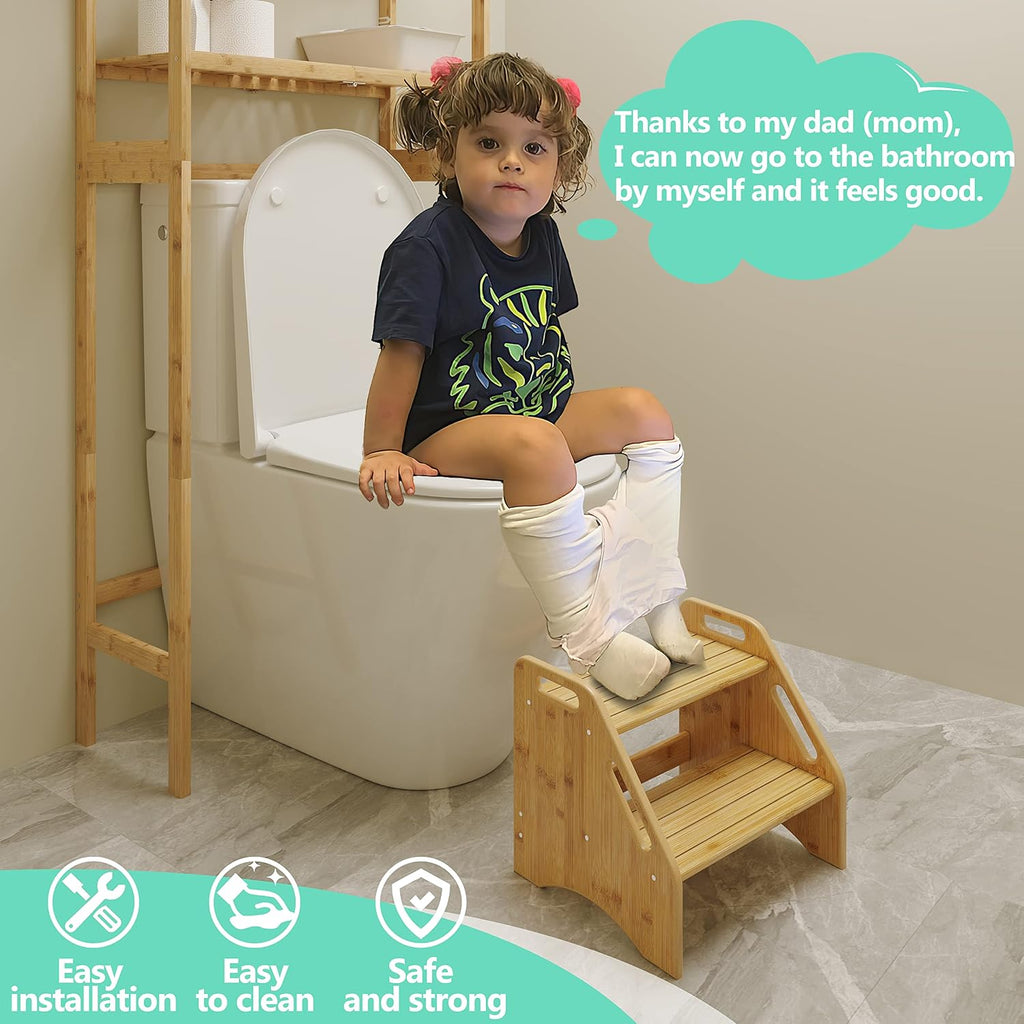 Bamboo Dual Height Toddler Step Stool