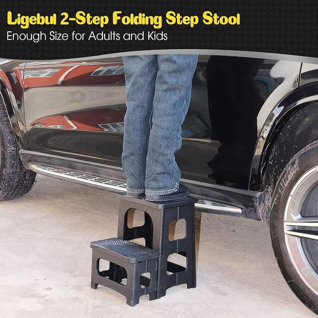 Black Plastic Foldable Step Stool