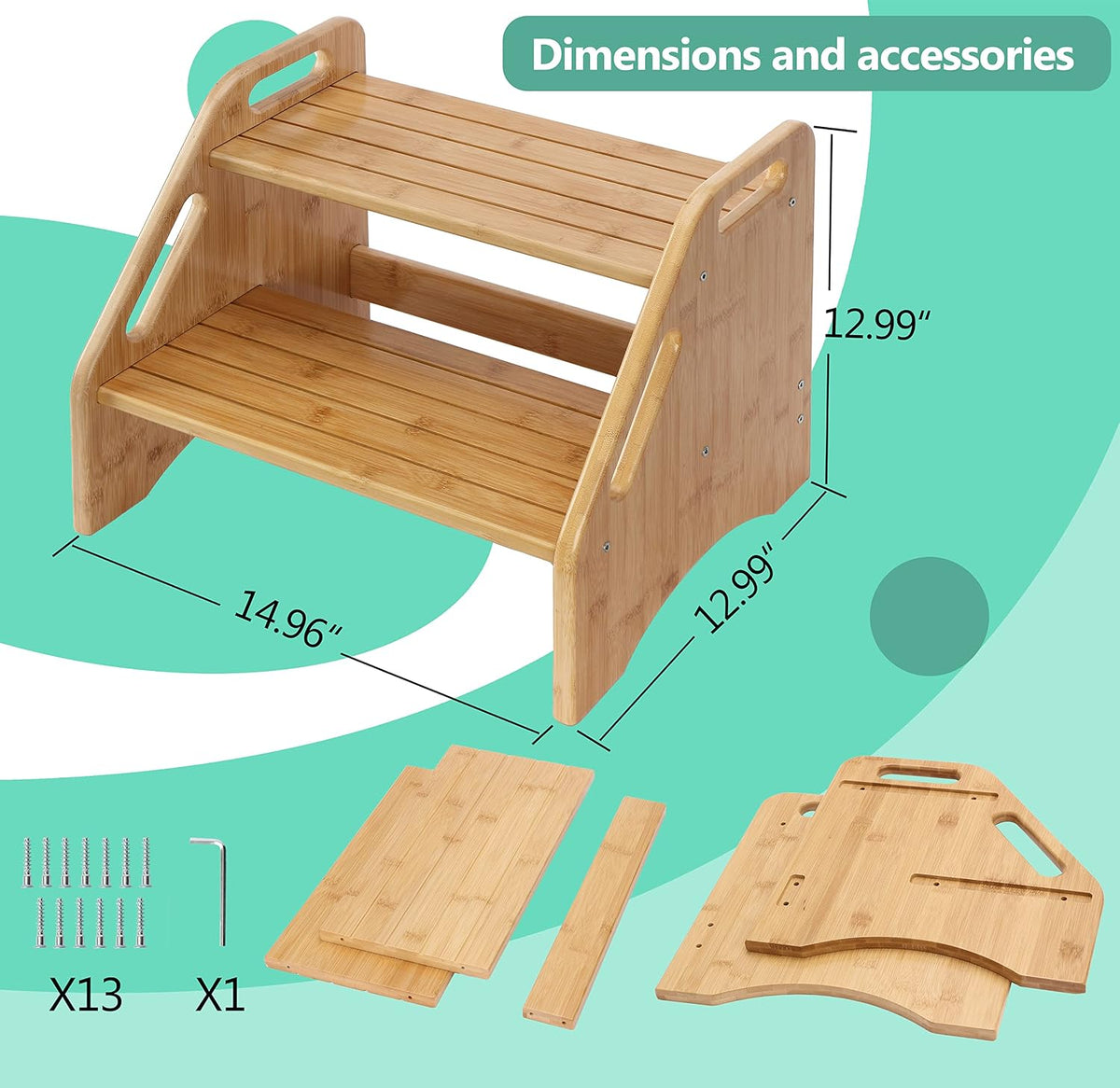 Bamboo Dual Height Toddler Step Stool
