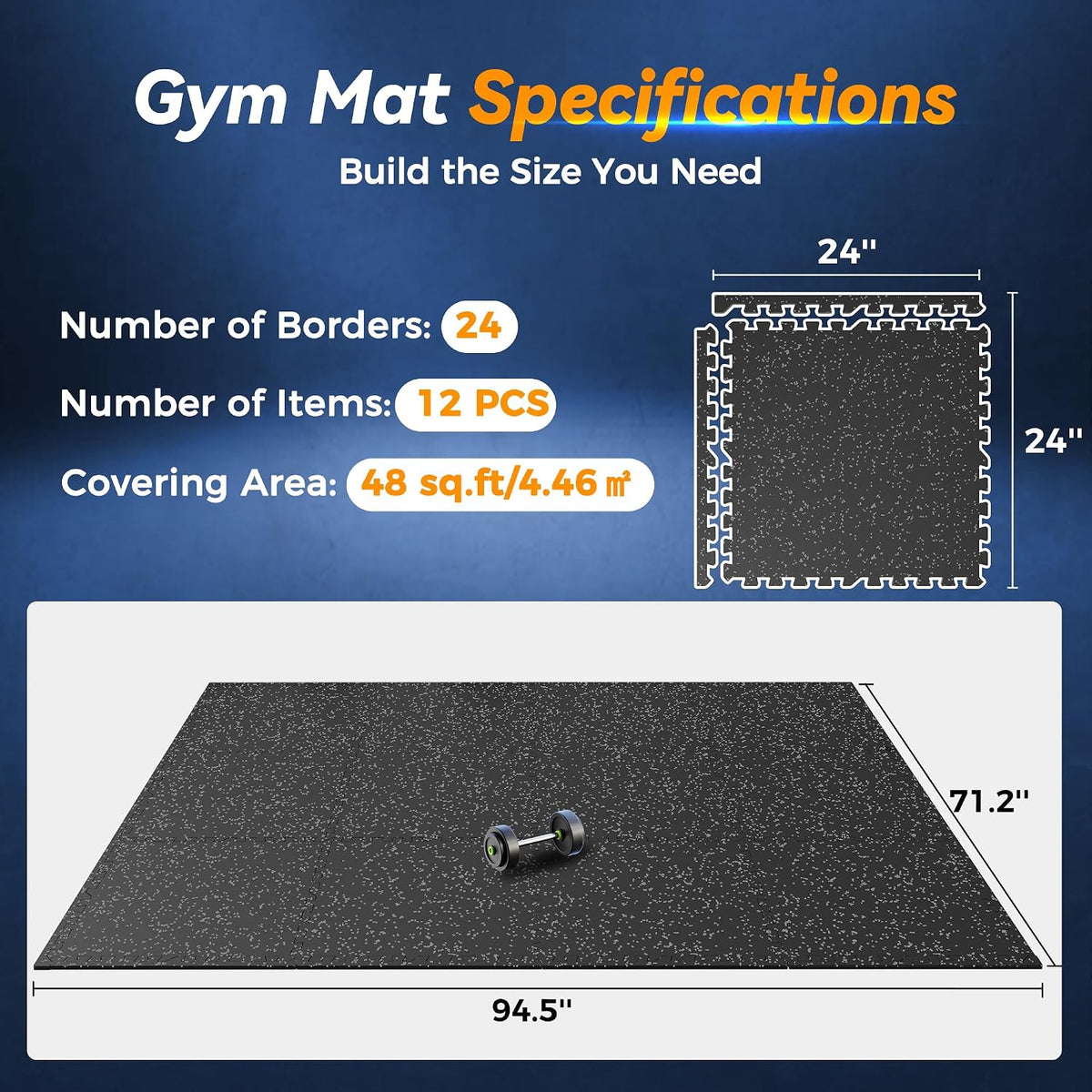 Extra Thick Rubber Top Gym Mat