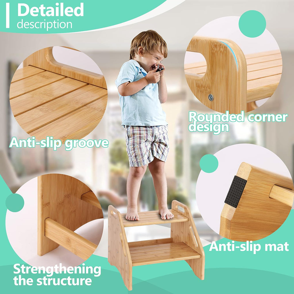 Bamboo Dual Height Toddler Step Stool