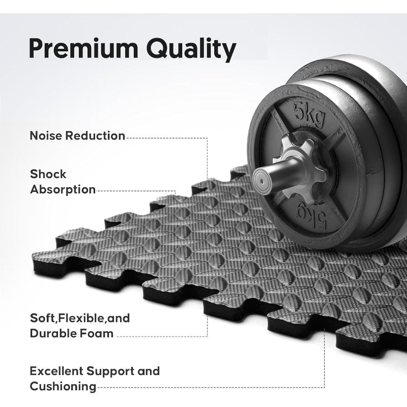 Black EVA Interlocking Gym Puzzle Mats