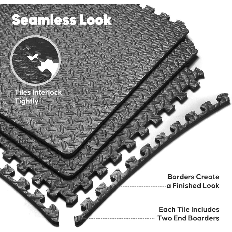 Black EVA Interlocking Gym Puzzle Mats