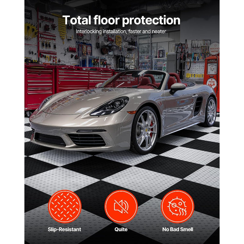 Graphite Gray Interlocking Garage Floor Tiles