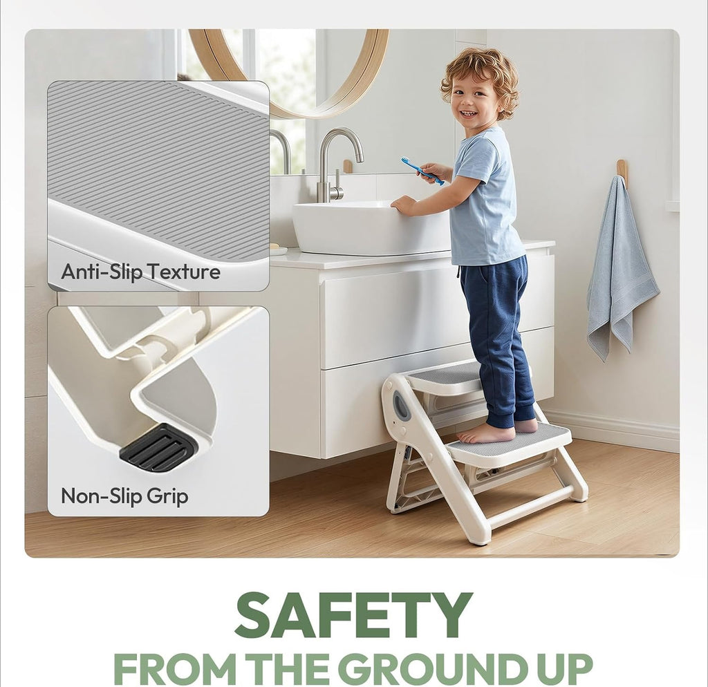 Grey Non-Slip Toddler Step Stool