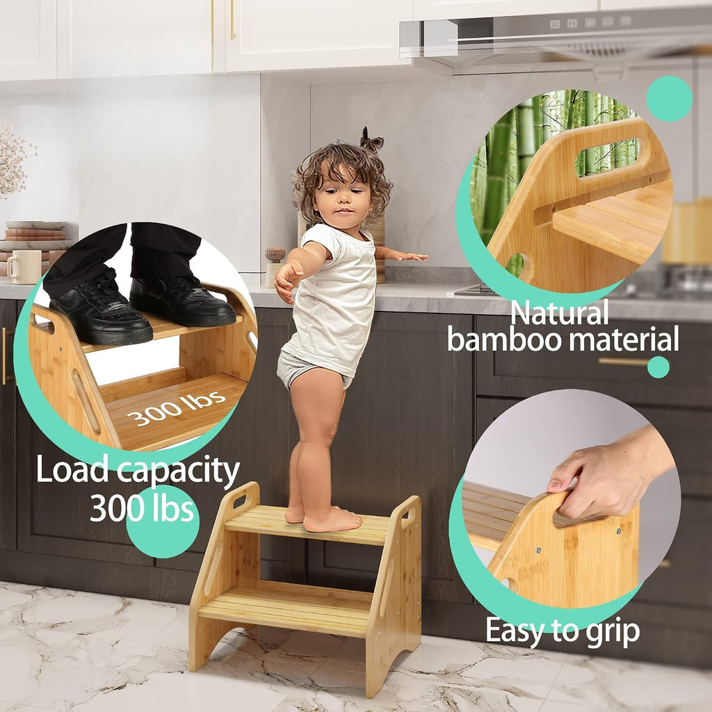 Bamboo Dual Height Toddler Step Stool